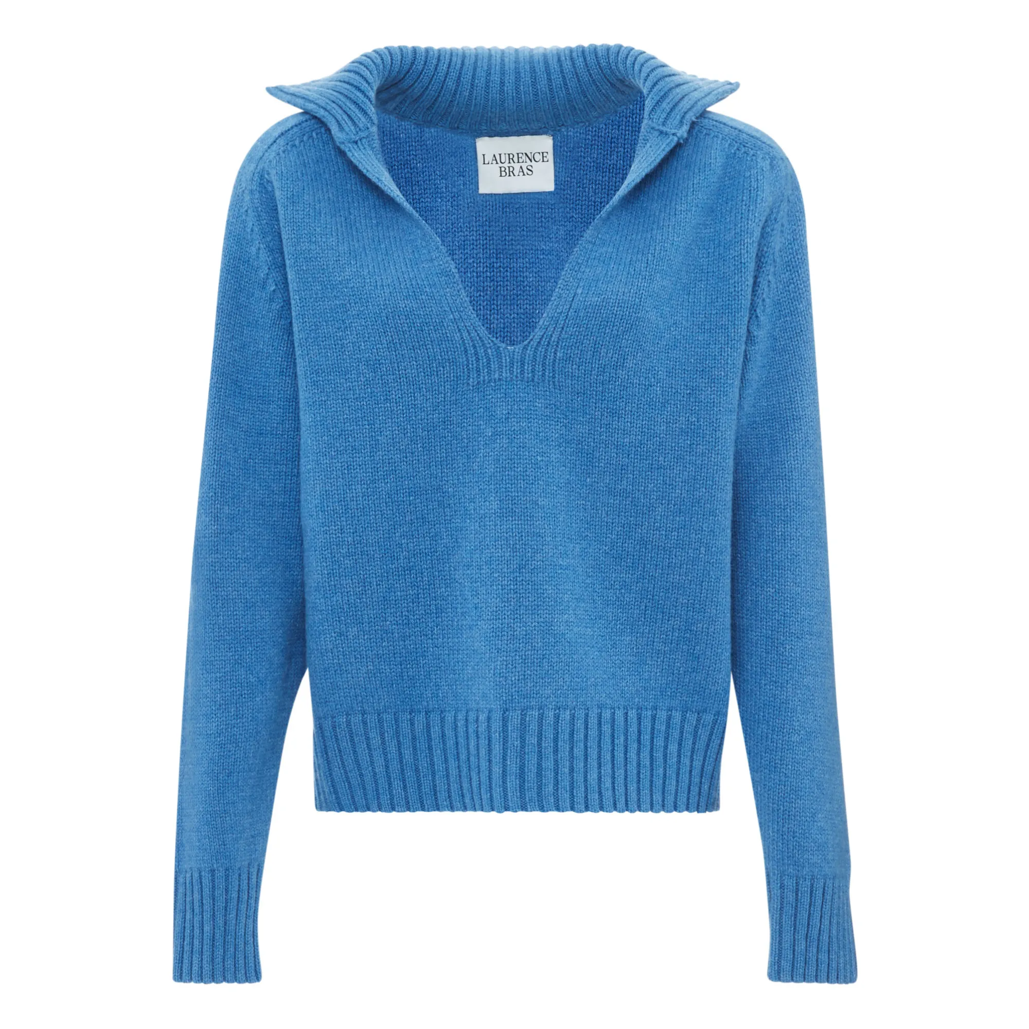 Laurence Bras Blue Glace Merino Wool Jumper