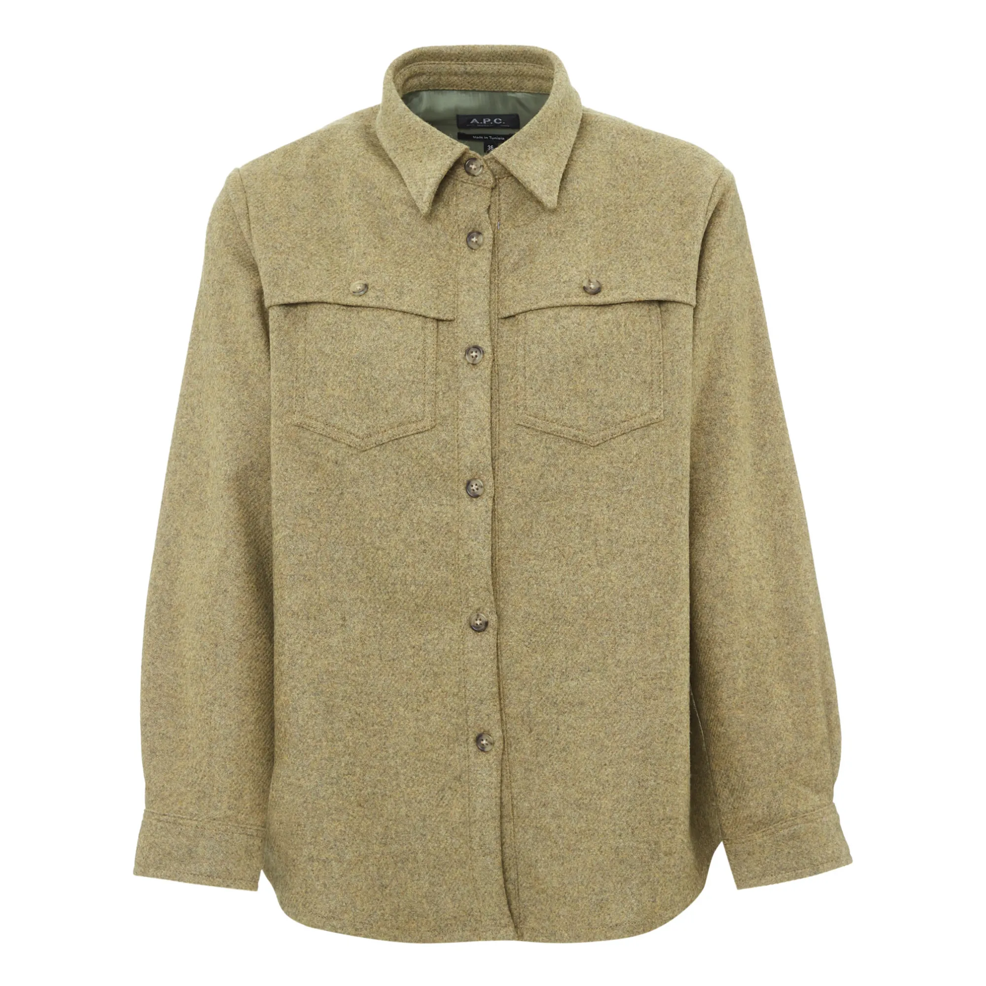 A.p.c. Khaki Tam Recycled Wool Overshirt