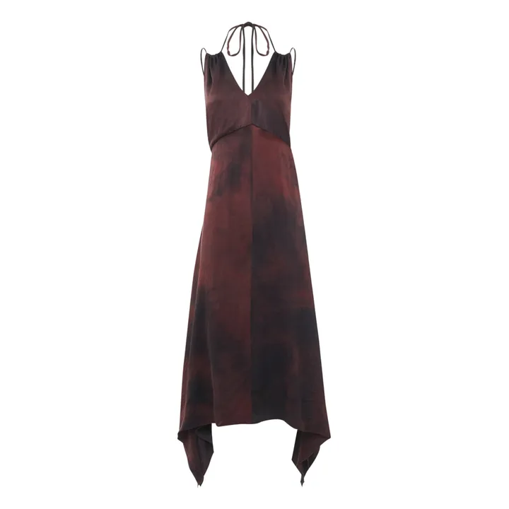 Larimar Silk Dress | Burgundy- Product image n°0