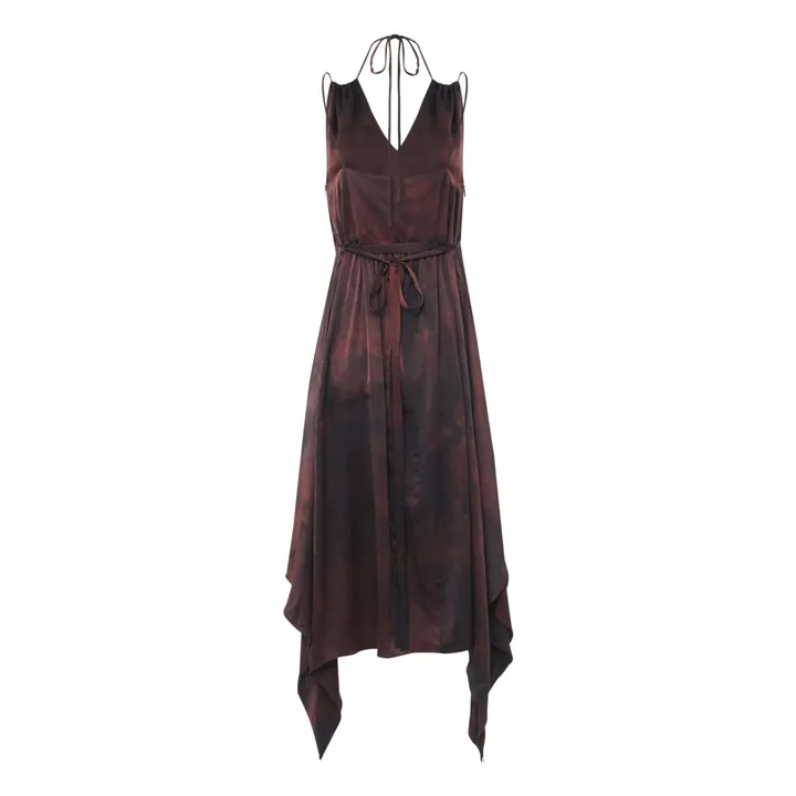 Larimar Silk Dress | Burgundy- Product image n°1