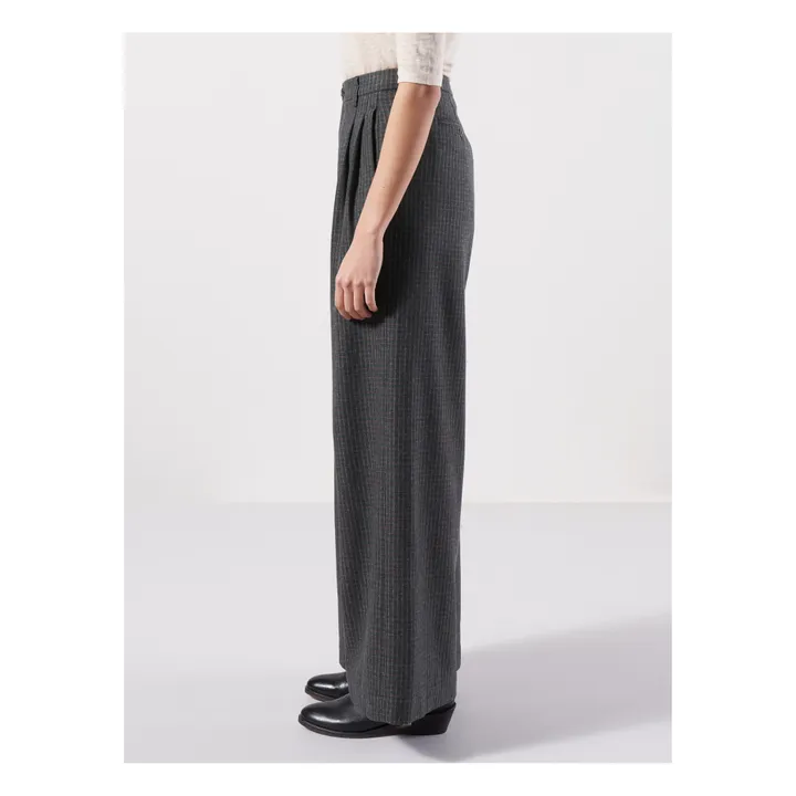 Pantalon à Pinces Volkert Carreaux - Collection Femme -  | Gris- Image produit n°4