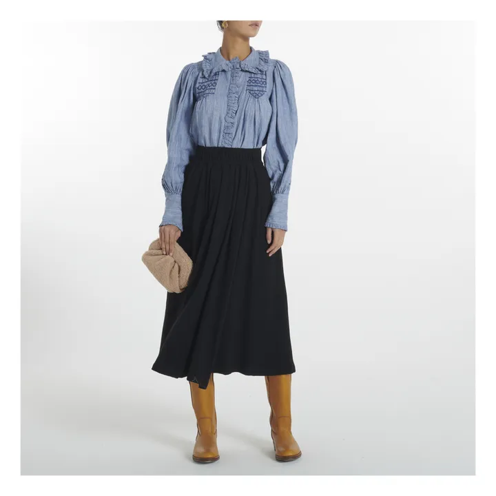 New Champa Chambray Blouse | Blue- Product image n°1