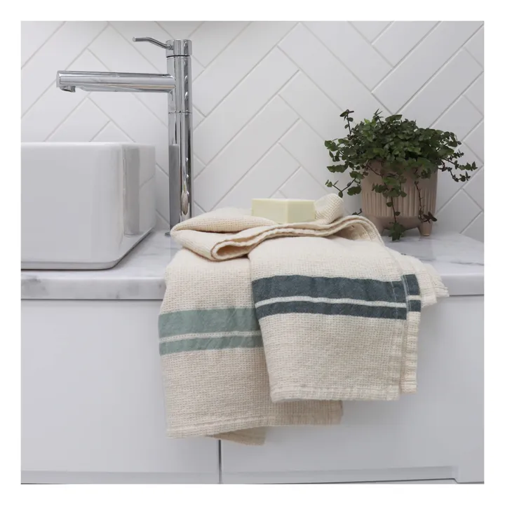 Asciugamano, waffle, in cotone | Salvia- Immagine del prodotto n°1