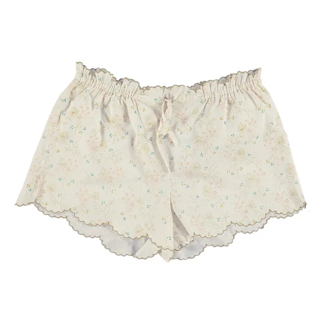 Minako Embroidered Cotton Shorts | Gold