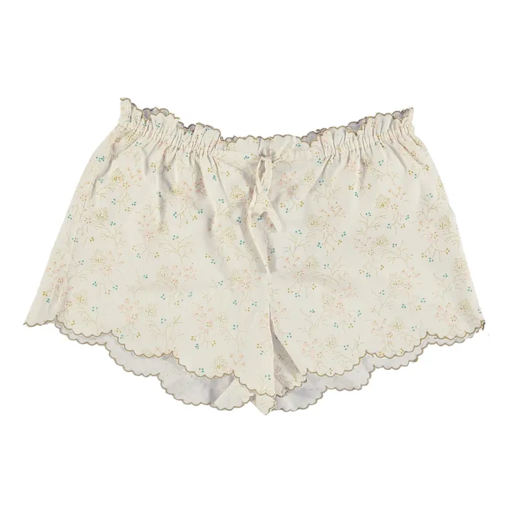 Minako Embroidered Cotton Shorts | Gold- Product image n°0