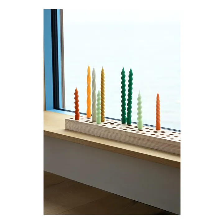 Spiral Candles - Set of 6 | Yellow green- Product image n°1
