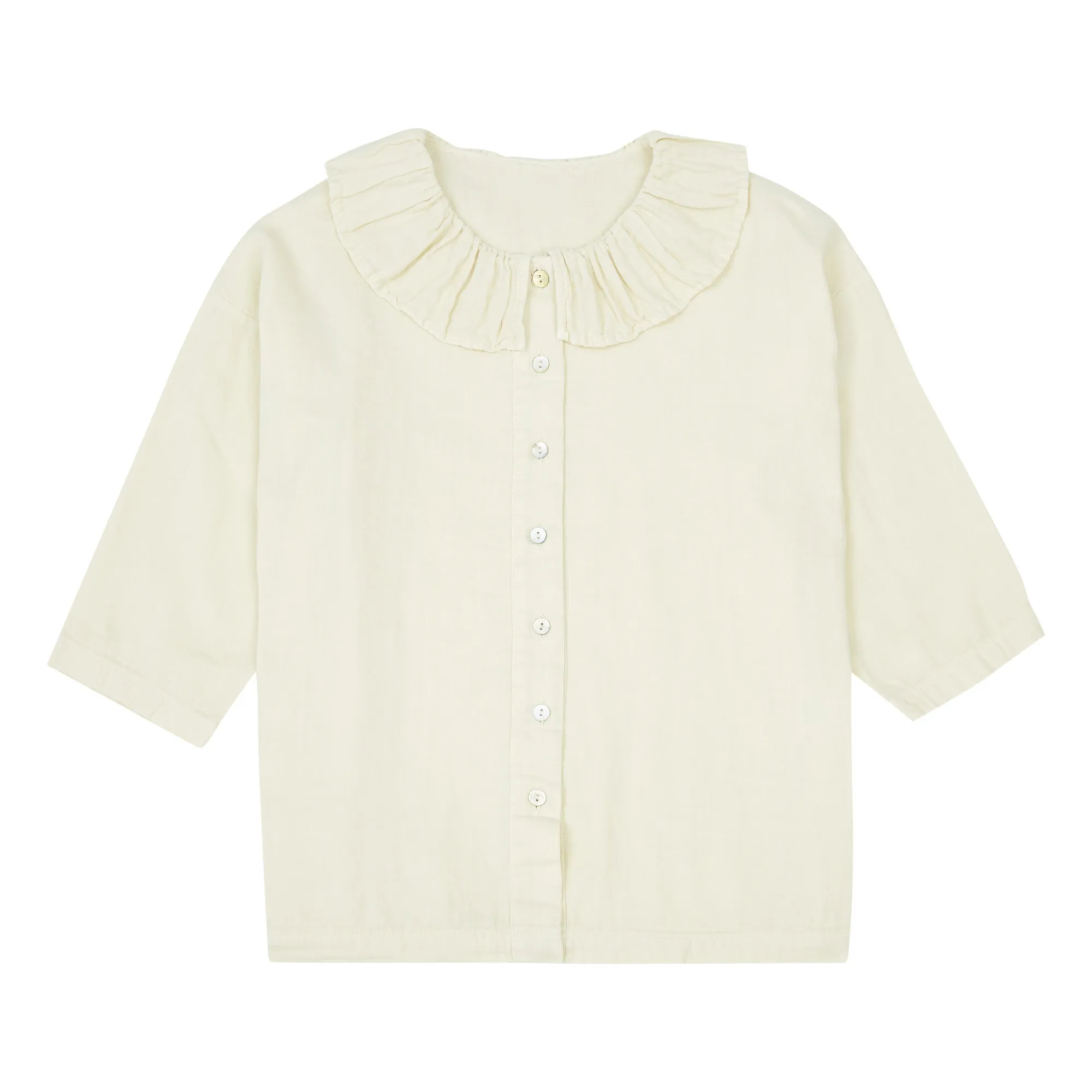 Poudre Organic Cream Aronie Cotton Muslin Blouse