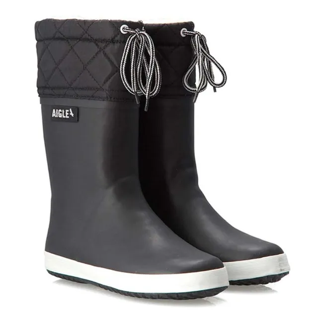 Giboulée Fur-Lined Rain Boots | Black