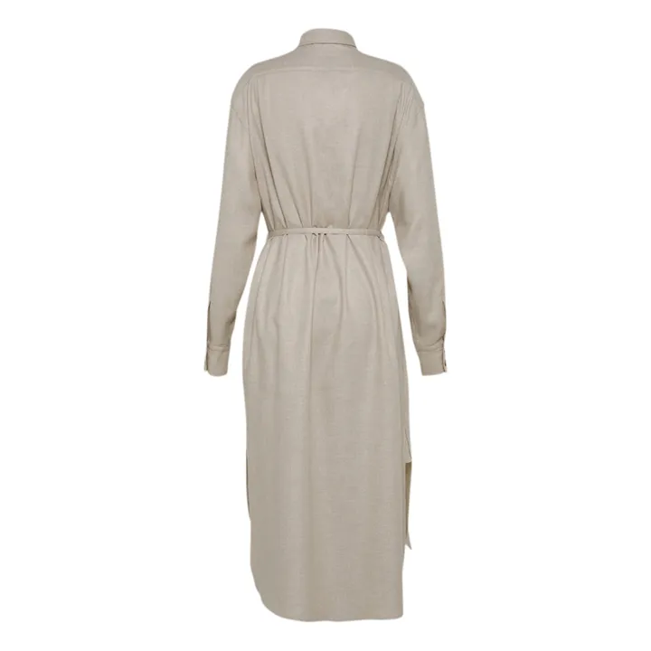 Robe Chemise Etamine Laine | Ecru- Image produit n°4