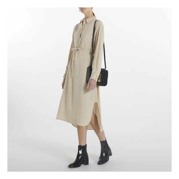 Robe Chemise Etamine Laine | Ecru- Image produit n°1