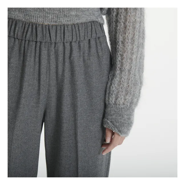 Pantalones elásticos de lana mestiza | Gris