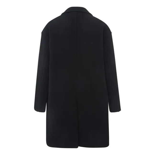 Abrigo Oversize de lana texturizada | Negro