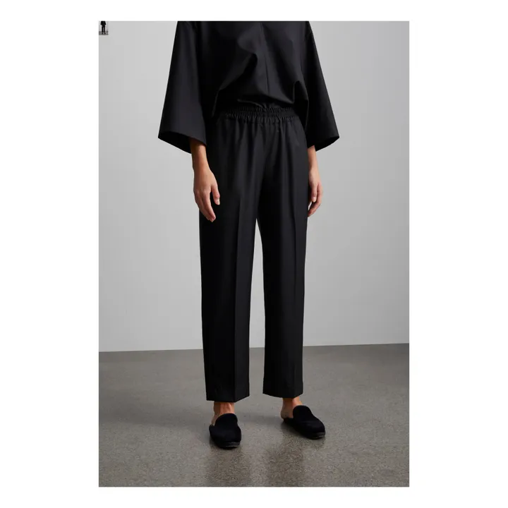 Pantalones Anna de algodón ecológico | Negro- Imagen del producto n°2