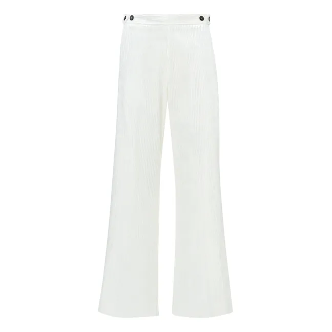 Pantaloni svasati in velluto a coste | Bianco