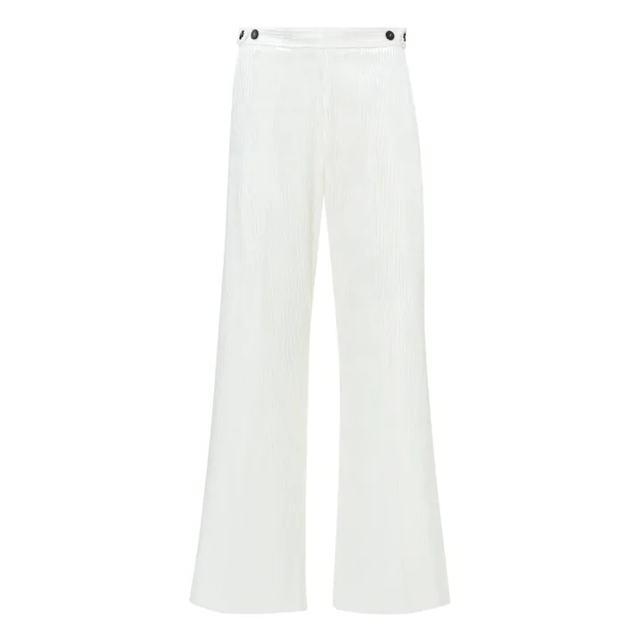 Pantalon Flare Velours Côtelé  | Blanc- Image produit n°0