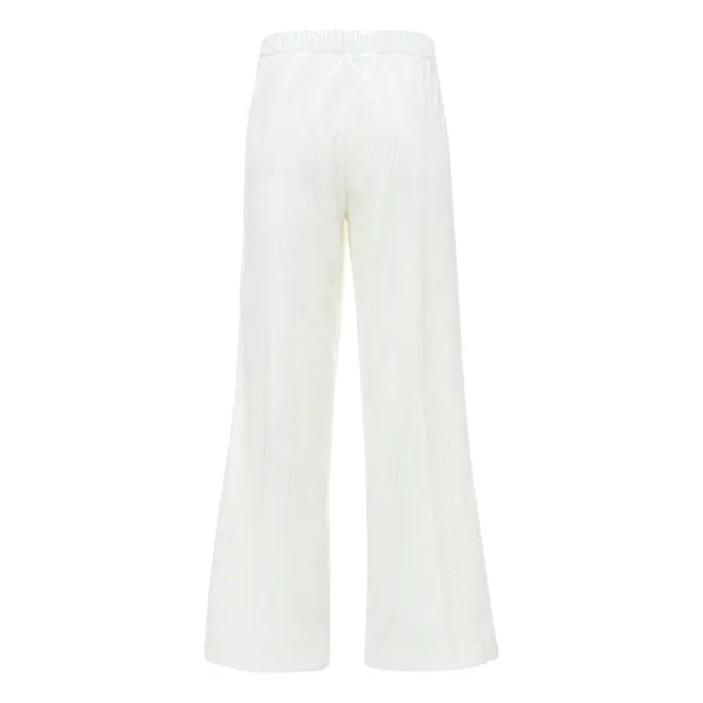 Flared Corduroy Trousers  | White