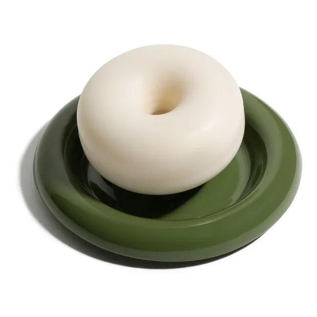 Porte-savon en porcelaine Halo | Vert foncé