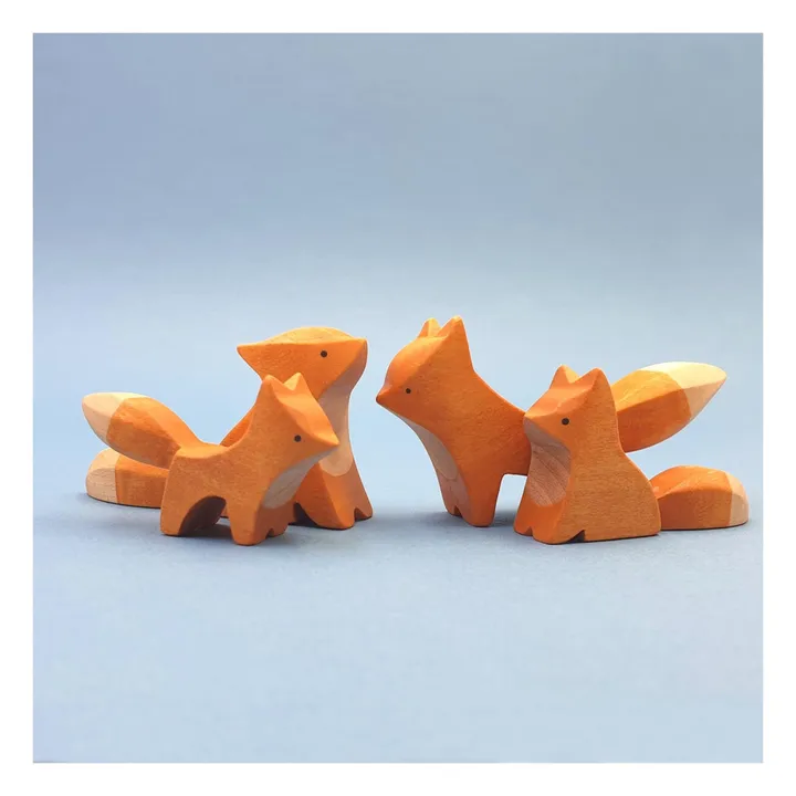 Sitting Fox Wooden Figurine- Product image n°1