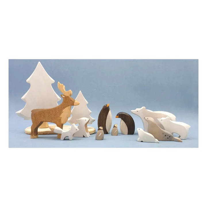 Figurita de madera Zorrillo polar de pie- Imagen del producto n°2