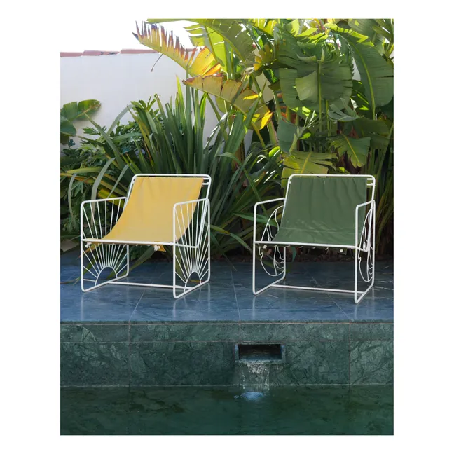 Outdoor-Sessel Eldorado Sonne aus wasserabweisendem Stoff | Weiß