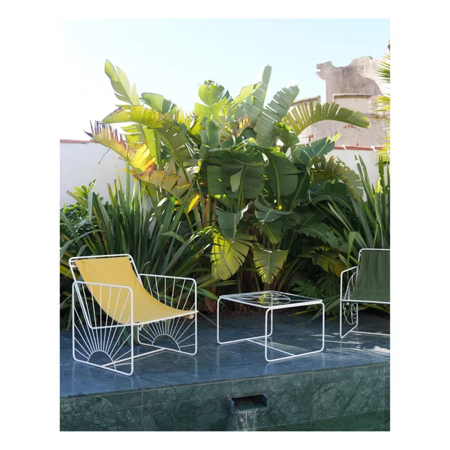 Outdoor-Sessel Eldorado Sonne aus wasserabweisendem Stoff | Weiß