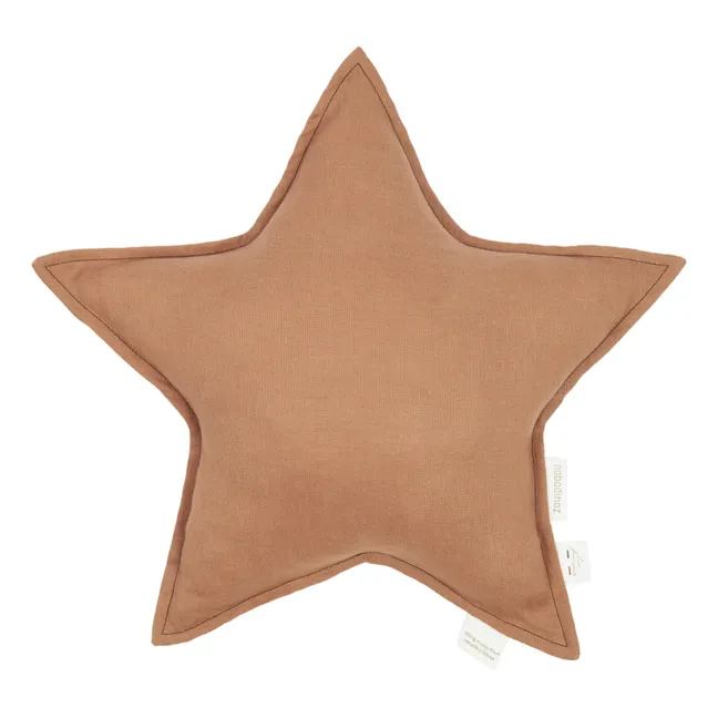 Coussin étoile - Lin Français | Noisette