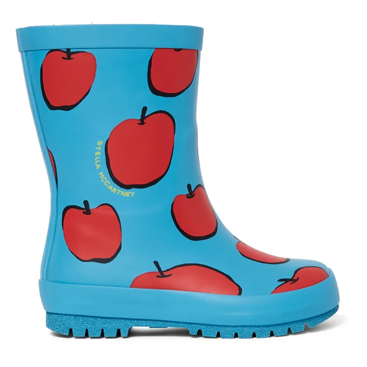 Stivali da pioggia, motivo: mele | Blu- Immagine del prodotto n°0
