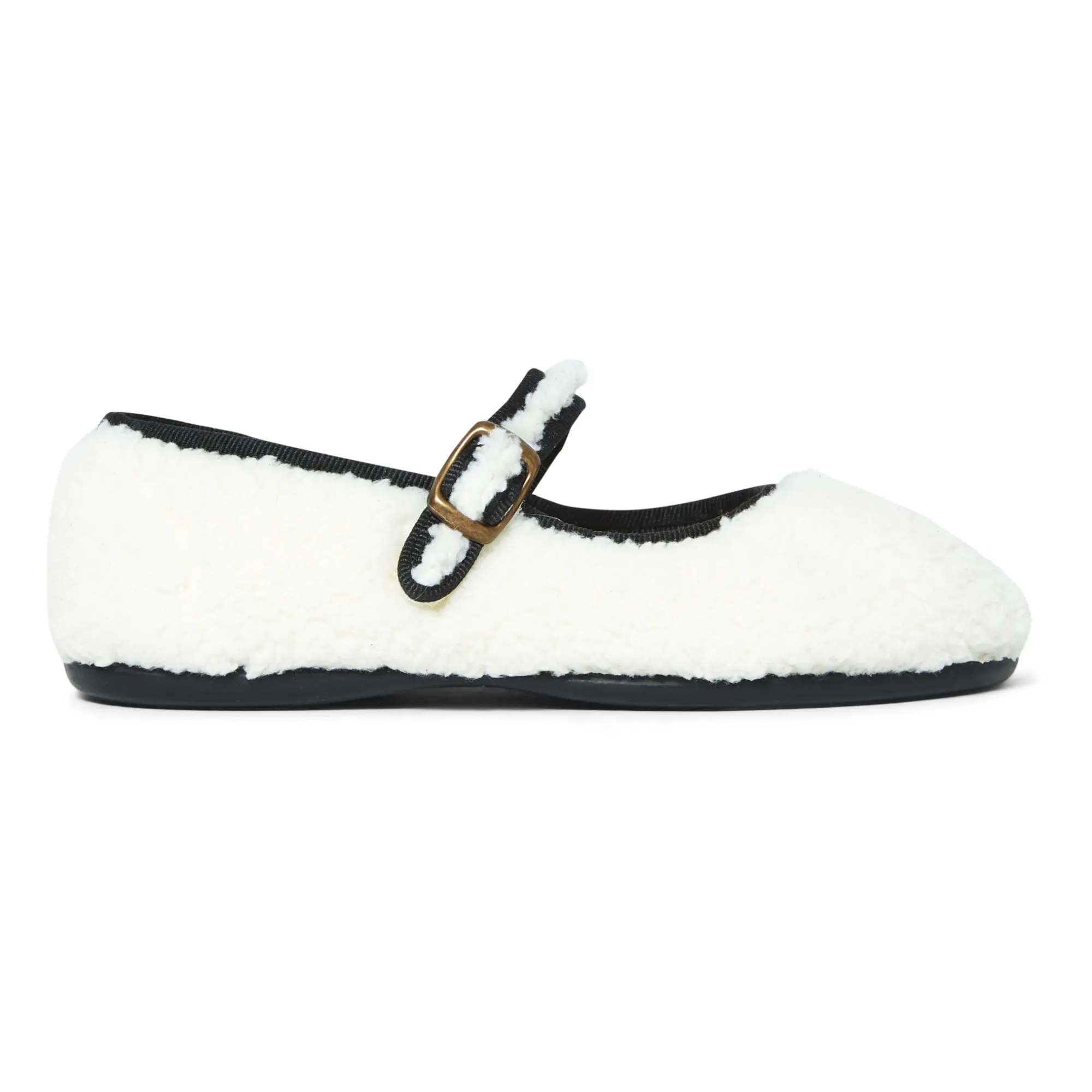Bonjour Ecru Faux-Fur Slippers