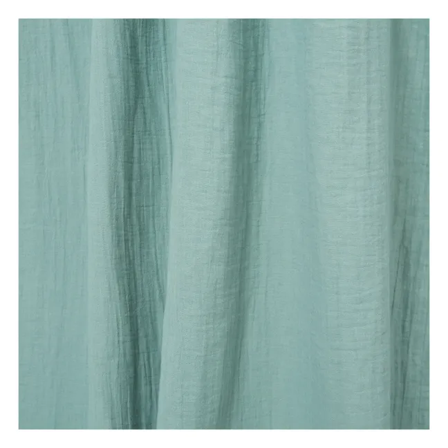 Cortina Dili en velo de algodón | Verde Celedón