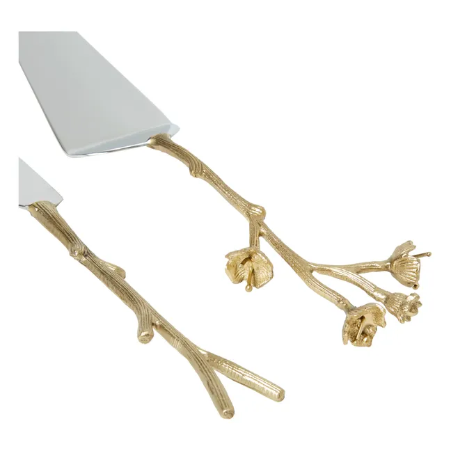 Ava Blossom Dessert Cutlery - Set of 2 | Gold