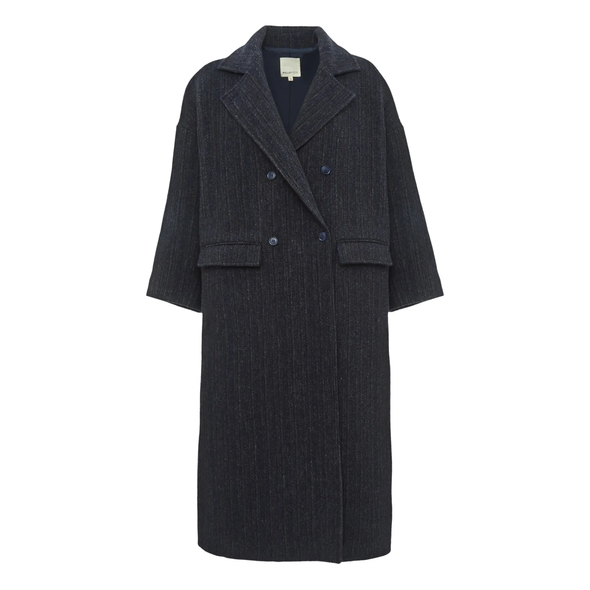 Bellepiece Navy Blue Montana Virgin Wool Coat