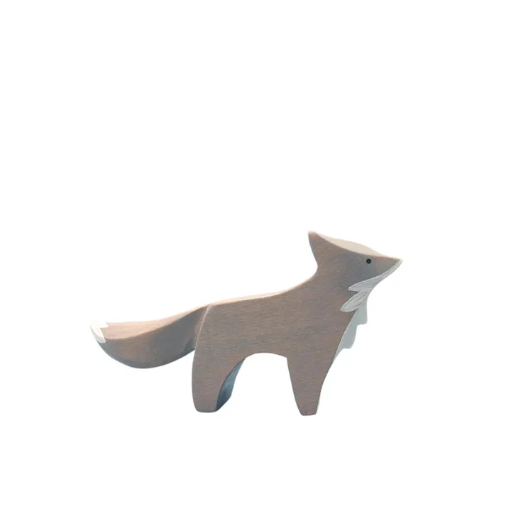 Standing Wolf Cub Wooden Figurine- Product image n°0