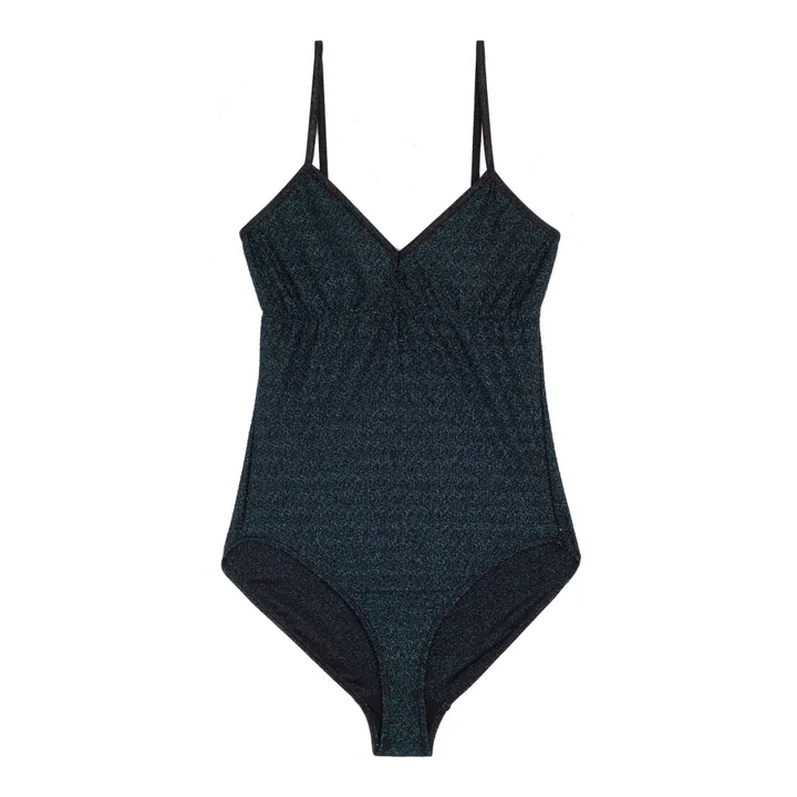 Georgette Shiny Swimsuit | Black- Product image n°0
