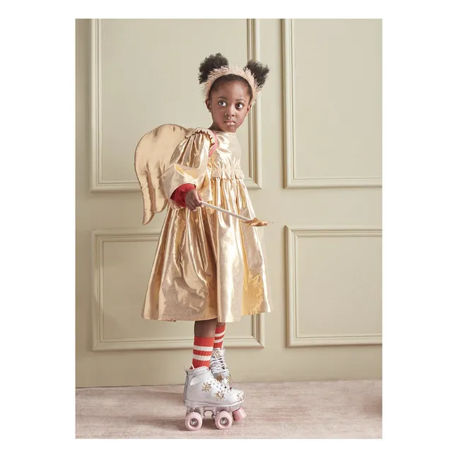 Ailes d'Ange matelassées en lamé et Headband | Doré