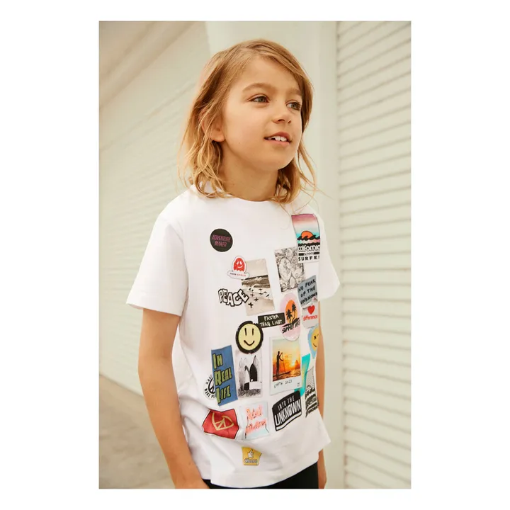 T-Shirt Coton Bio Stickers | Ecru- Image produit n°1