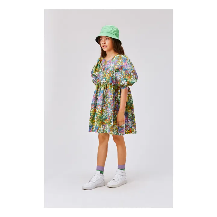 Caio Floral Organic Cotton Dress | Green- Product image n°4