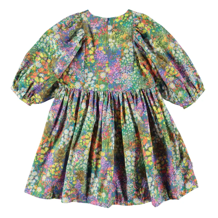 Caio Floral Organic Cotton Dress | Green- Product image n°6