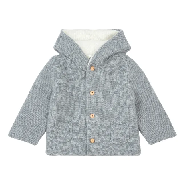 Soor Ploom - Elfin Merino Wool Hooded Coat - Taupe brown | Smallable