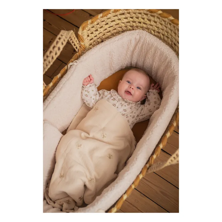 Embroidered Flower Cotton Muslin Quilted Blanket- Product image n°2