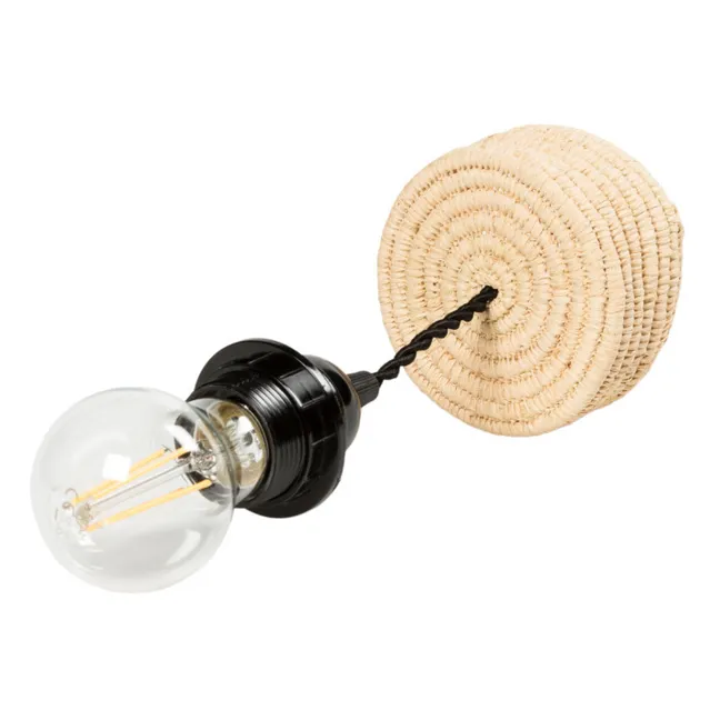 Light Fixture & Raffia Ceiling Canopy | Black