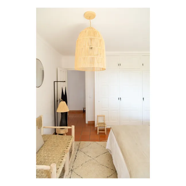 Light Fixture & Raffia Ceiling Canopy | Black