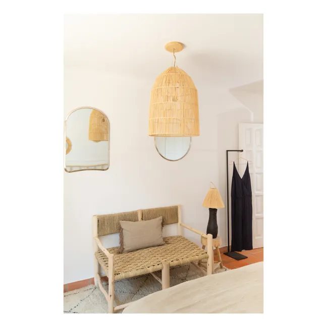 Light Fixture & Raffia Ceiling Canopy | Black