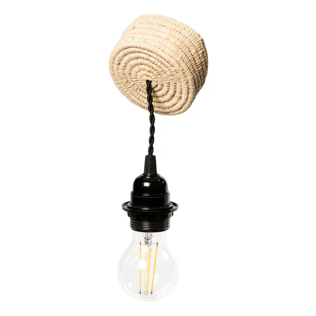 Light Fixture & Raffia Ceiling Canopy | Black