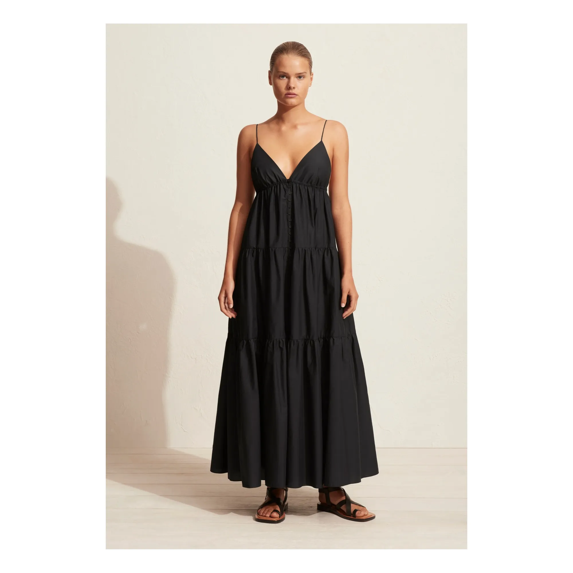 Matteau Black Triangle Tiered Dress