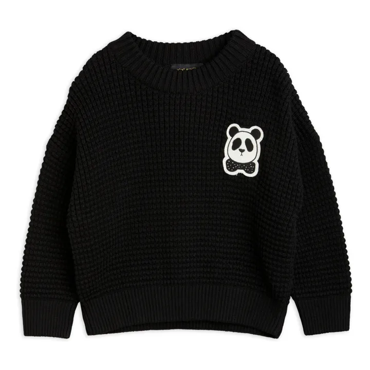 Pullover aus Bio-Baumwolle Panda | Schwarz- Produktbild Nr. 0