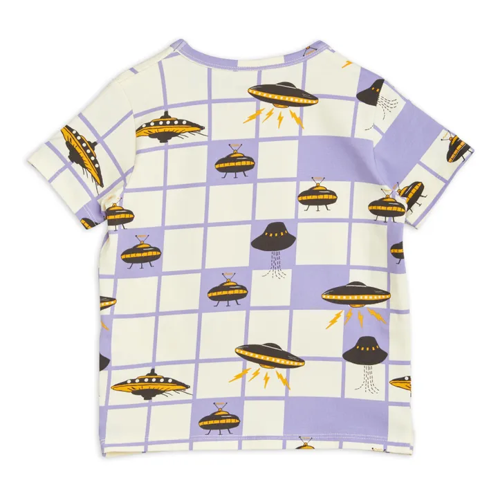 T-Shirt in cotone organico a quadri | Ecru- Immagine del prodotto n°3