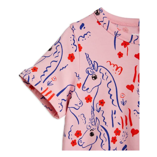 T-Shirt in cotone organico Unicorni | Rosa