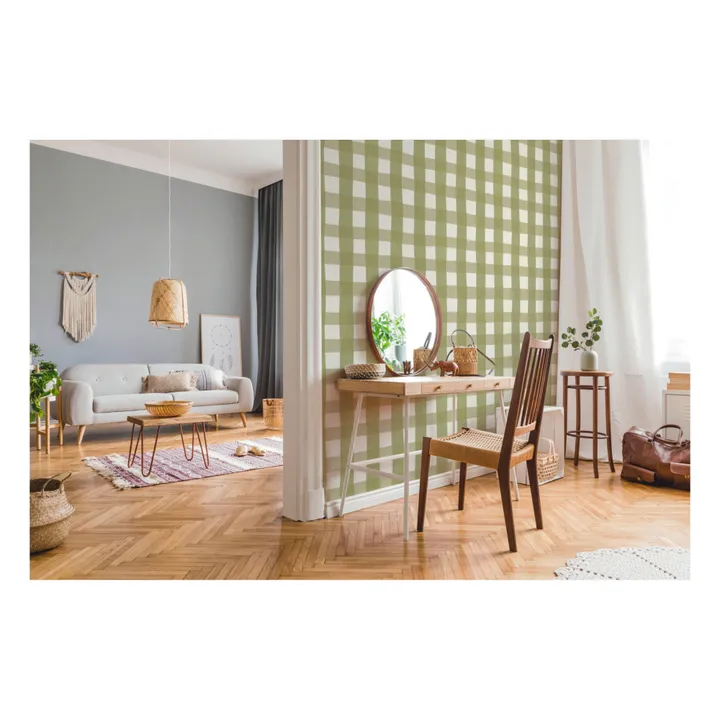 Gingham Wallpaper | Green- Product image n°0