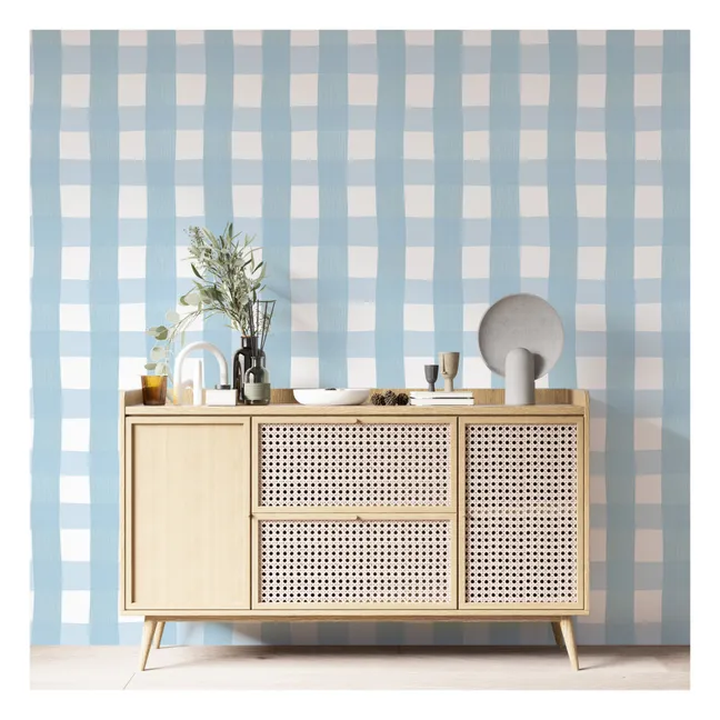 Papier-peint Vichy | Bleu