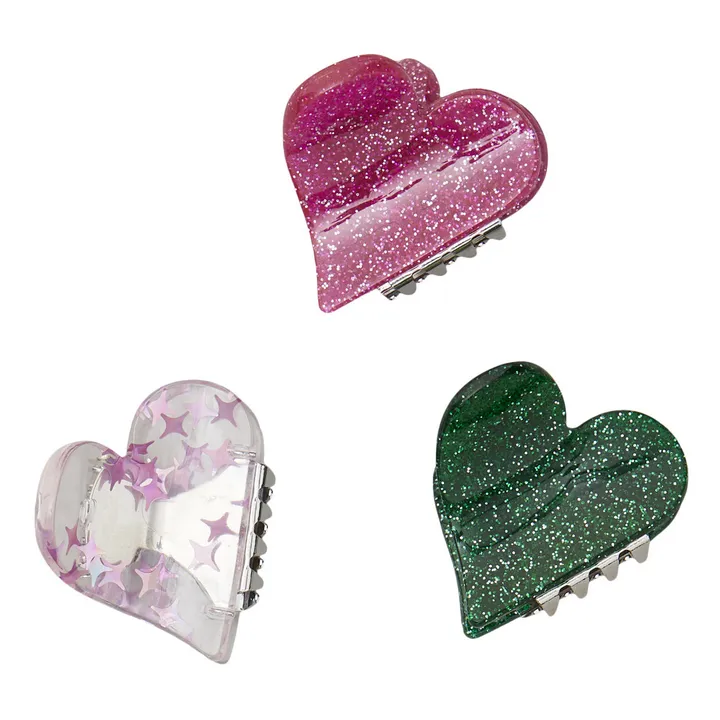 3er-Set Haarklammern Mini Heart | Rosa- Produktbild Nr. 0
